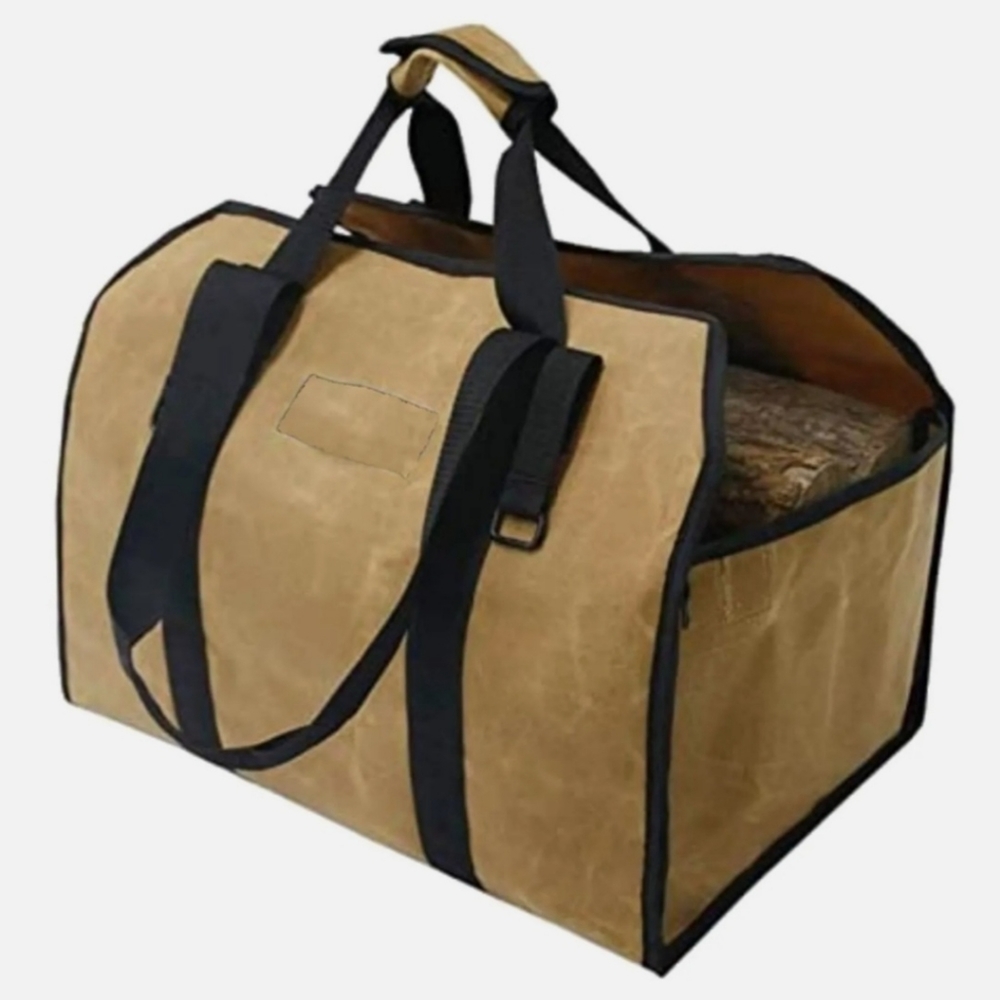 Waxed Canvas Brand-New Firewood log Carrier Bag 2 in 1 Large size